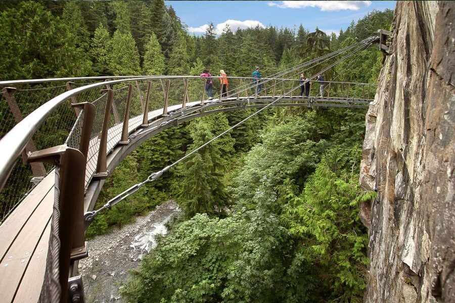 From Vancouver: Capilano Suspension Bridge & Grouse Mountain - Crossing Capilano Suspension Bridge