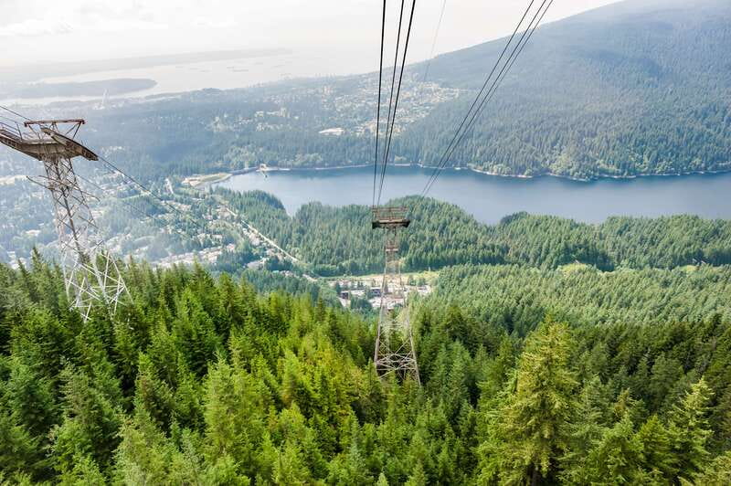 Grouse Mountain, Capilano Bridge & Fish Hatchery Tour - Capilano Suspension Bridge Park beyond the main crossing
