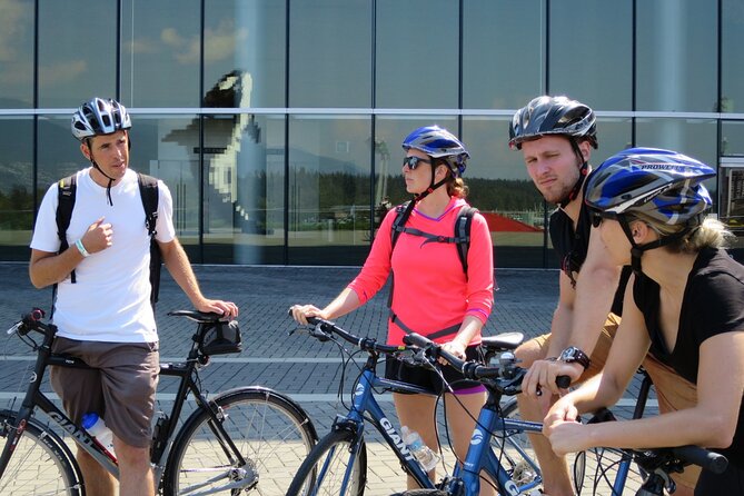 Stanley Park & Downtown - Vancouver Bike Tours - The Convention Centre, mountains, and Olympic Vancouver