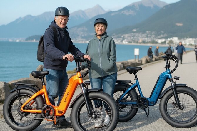 Vancouver E-Bike Rentals - Premium Seawall Bike Path Location - English Bay, Lions Gate Bridge, and the coastal views