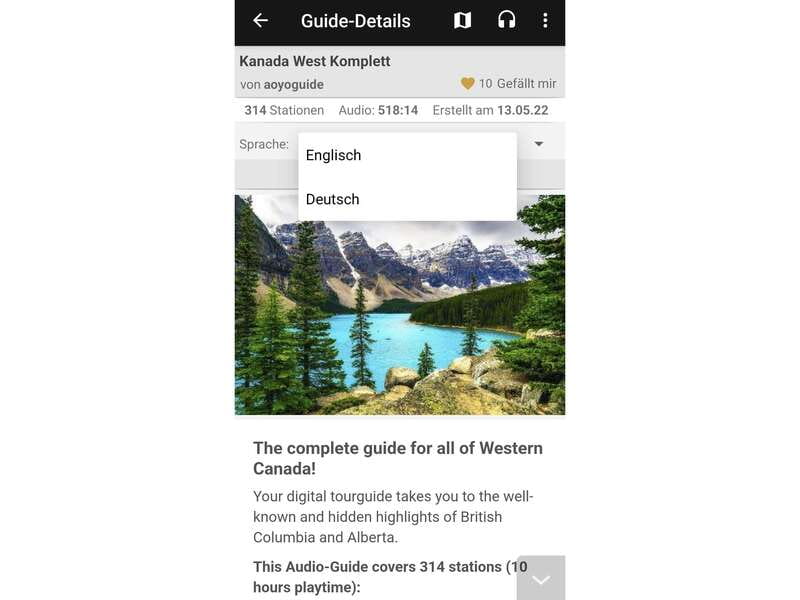 Western Canada Self-Driving Audio Guide English and German - Reliability, setup, and small annoyances